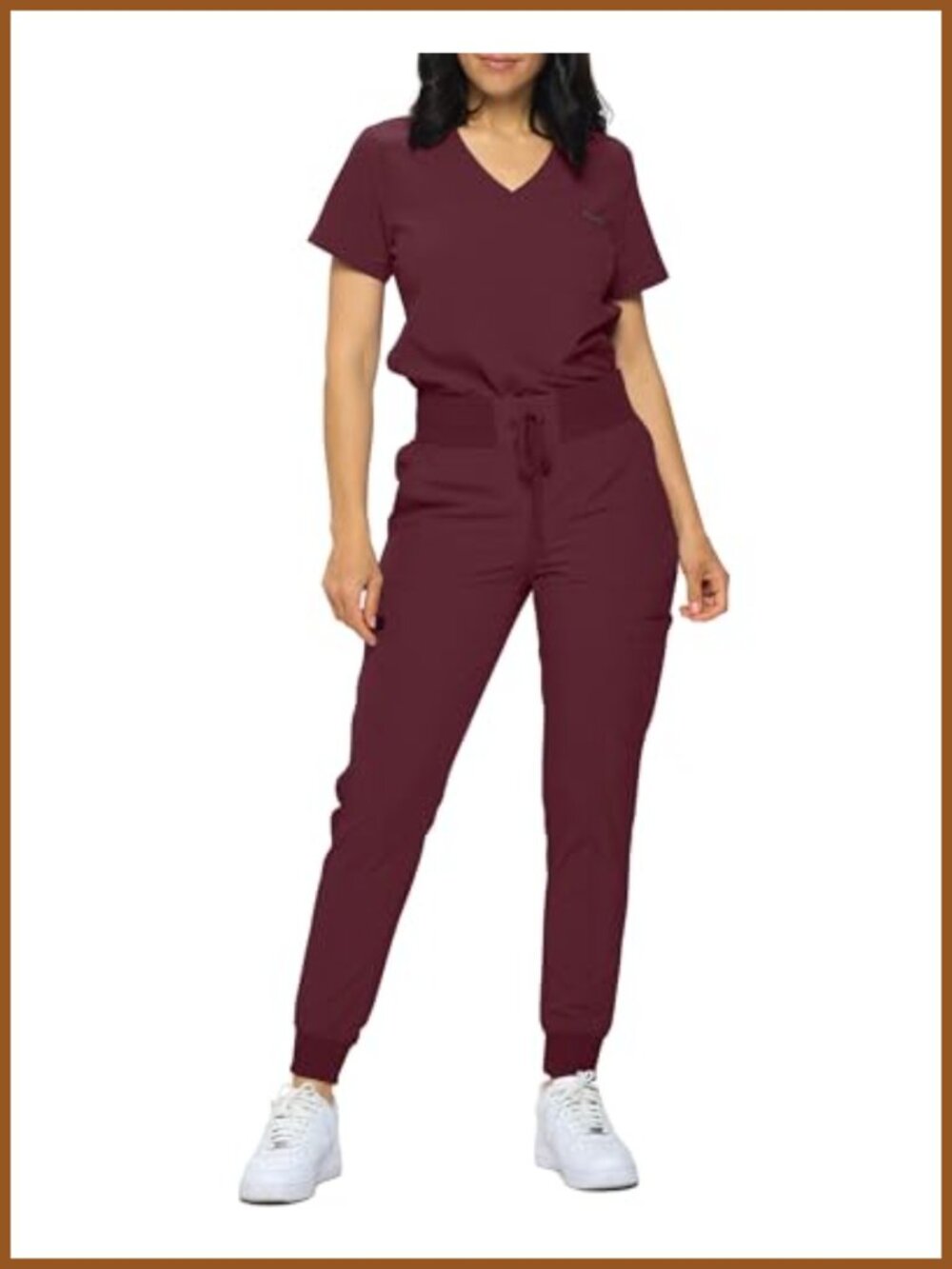Women's Slim Fit Jogger Scrub Set with Tuck-In Top - Medical Uniform